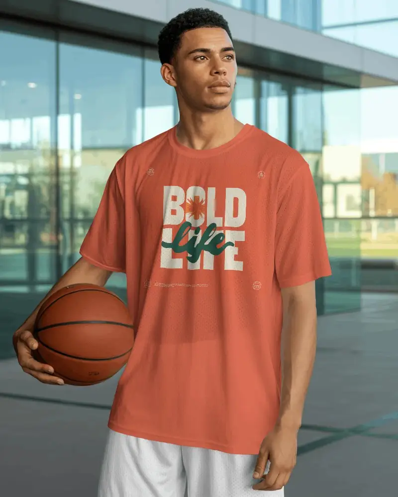 Breathable Athletic Mesh Jersey Mockup For Basketball Training And Team Practice Sessions