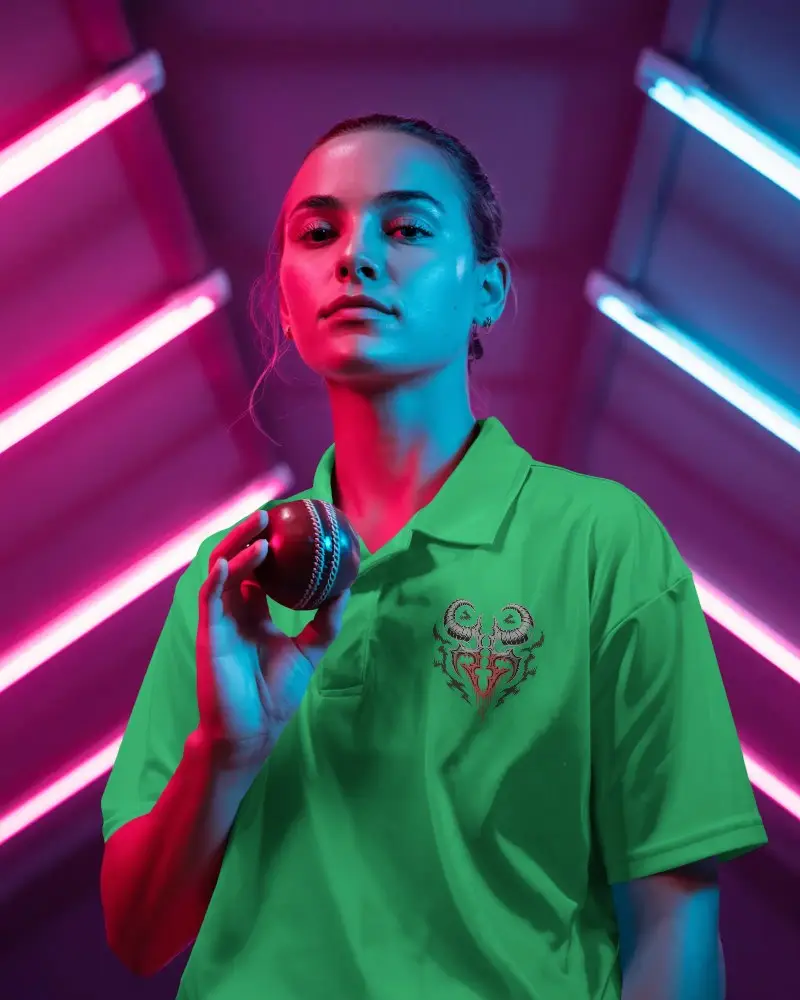 Cricket Jersey Mockup With Collar Sporty Fit For Team Uniform Design Display