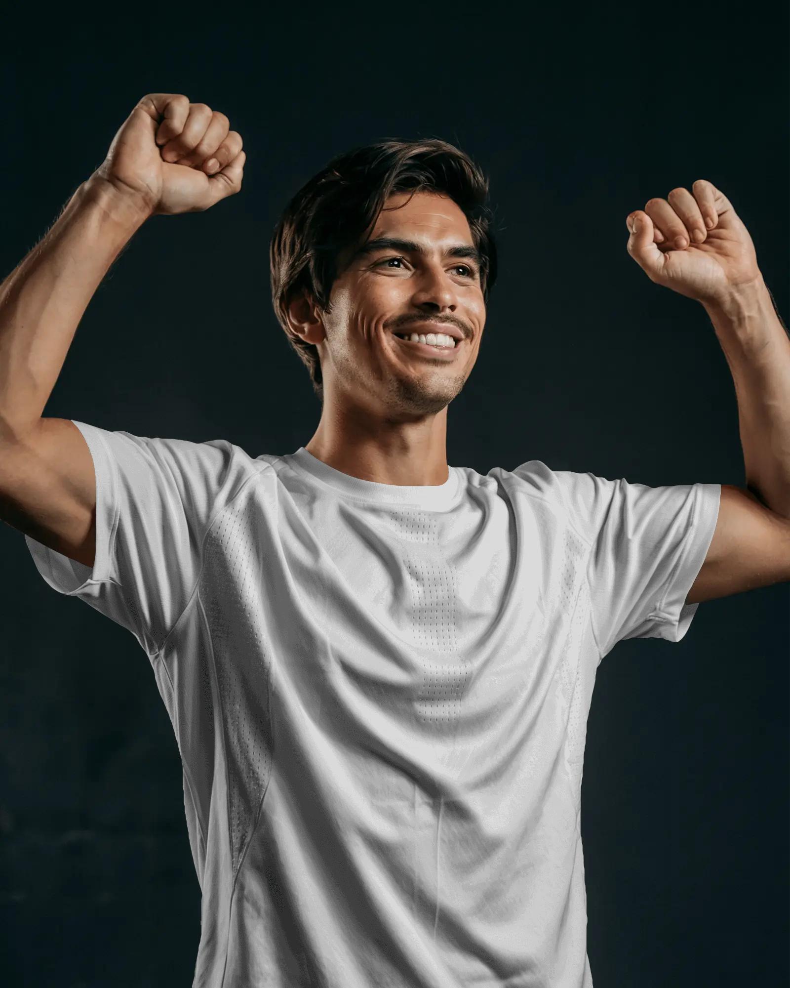 cheerful-sportswear-jersey-template-model-raising-hands-in-joy-white-athletic-shirt-studio-shot