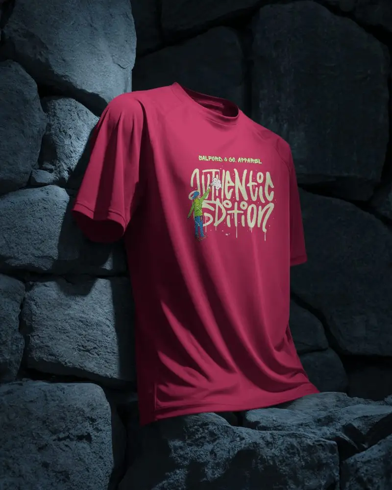 High Quality Sleeve Athletic Jersey Mockup On Rock Wall Background For Custom Designs