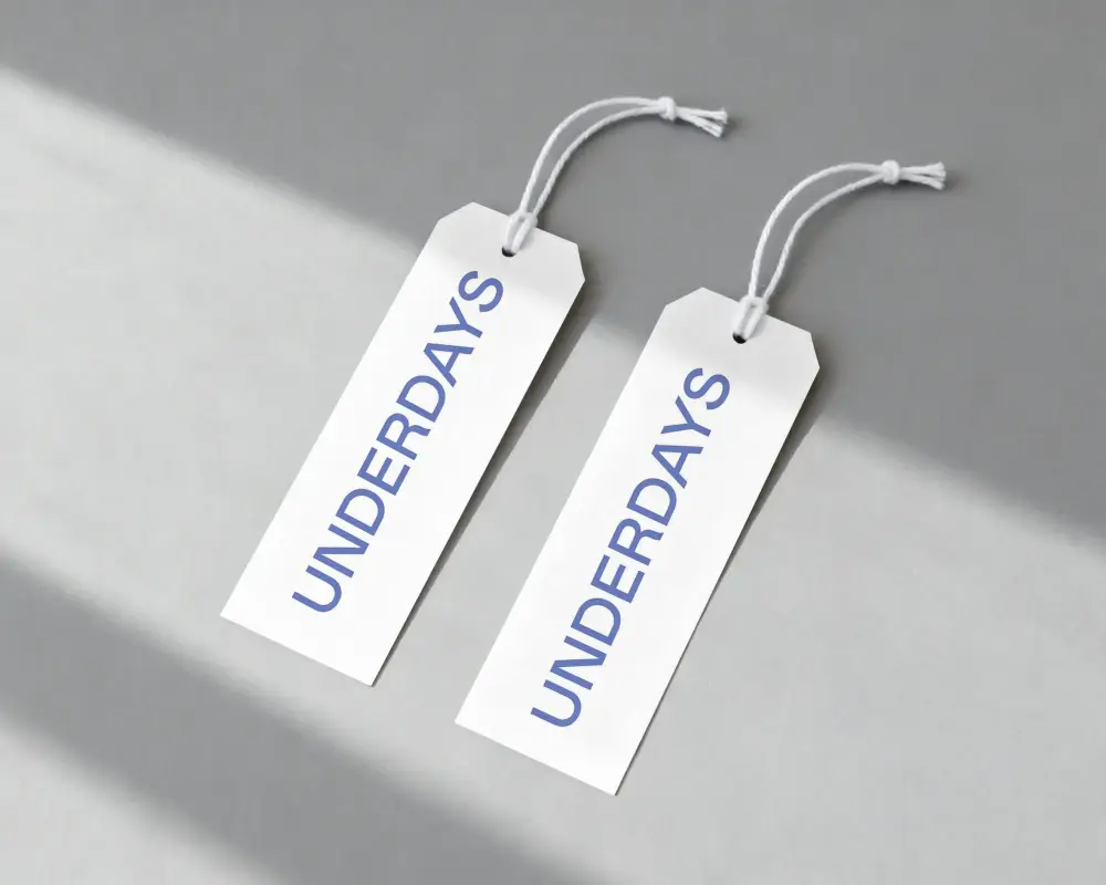 Product Price Tags With Hole Punched Strings For Retail Label Mockup Image