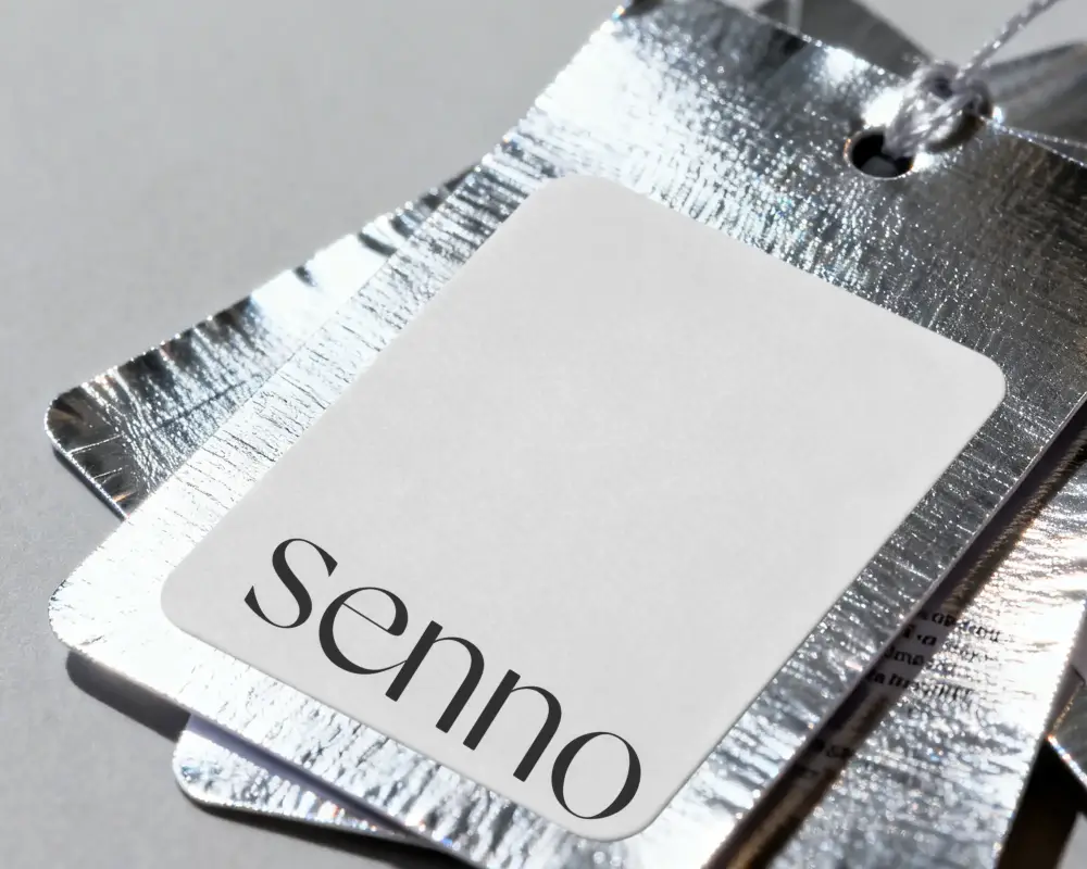 Clean Empty Shiny Tag Labels Mockup On Light Background For Branding Use