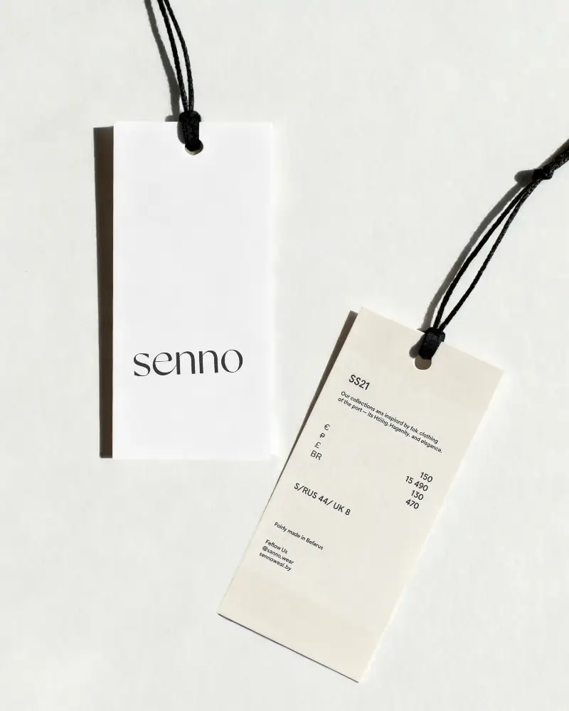Blank Hang Tags With Rope String Minimalist Label Mockup For Fashion Apparel Brands