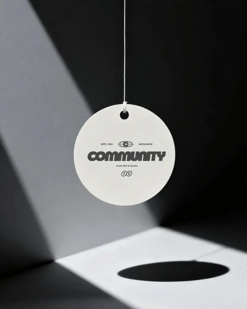 Blank Circle Hanging Label Template On String With Shadow For Custom Logo Presentation