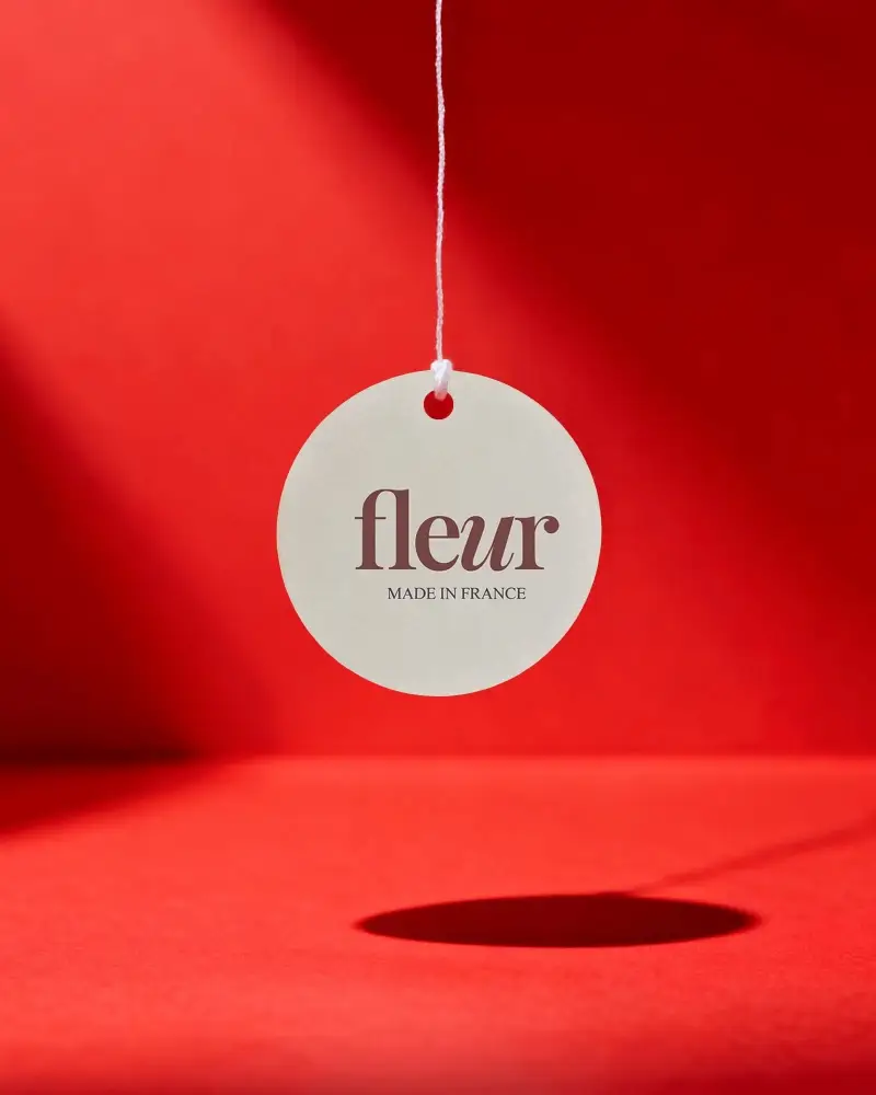Blank Round Hanging Label Template On Solid Background For Branding And Packaging Design