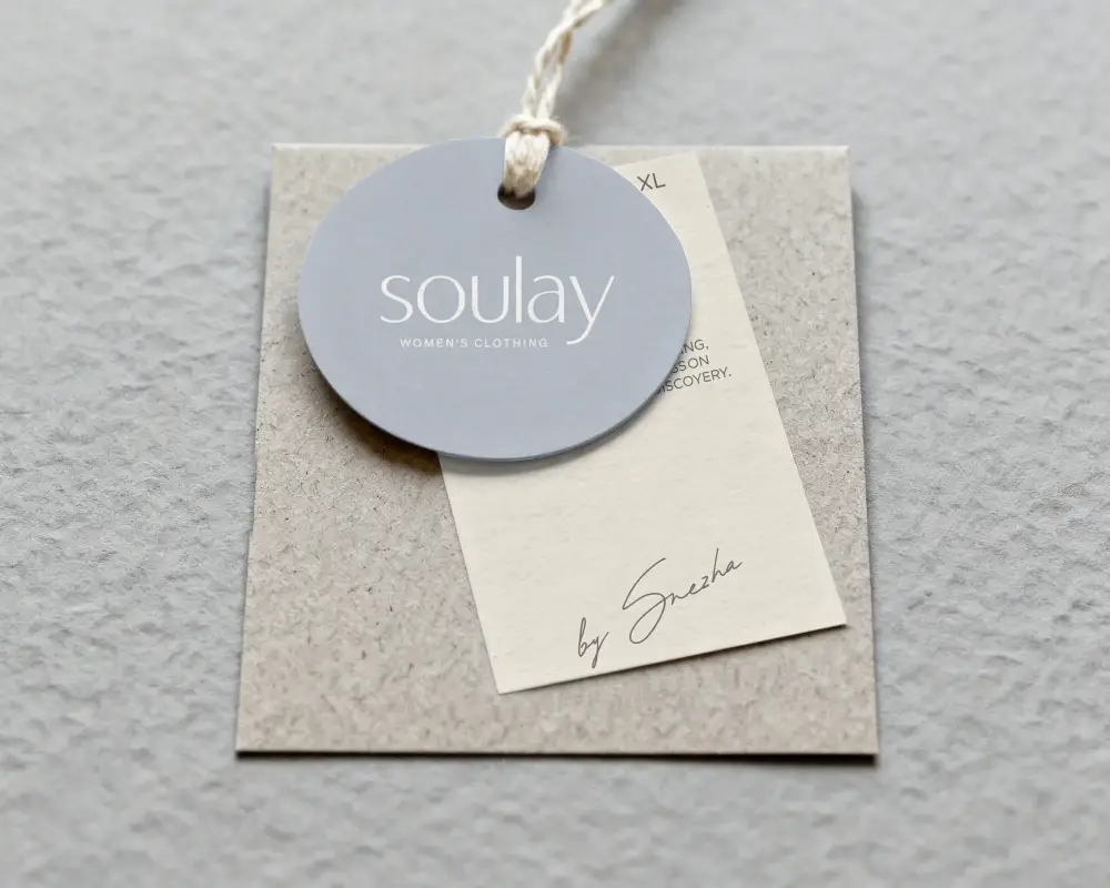 Blank Craft Square Label Mockup Round Cardboard Hang Tag Mockup For Custom Logo Showcase