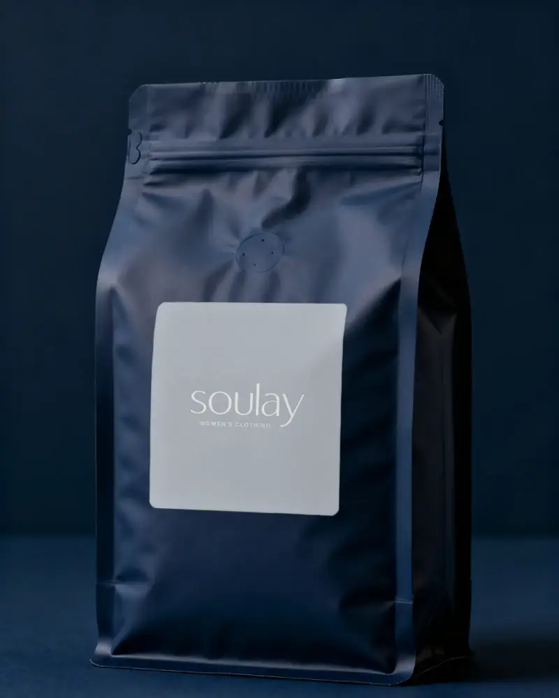 Resealable Stand Up Pouch With Square Label Mockup Product Packaging And Brand Presentation