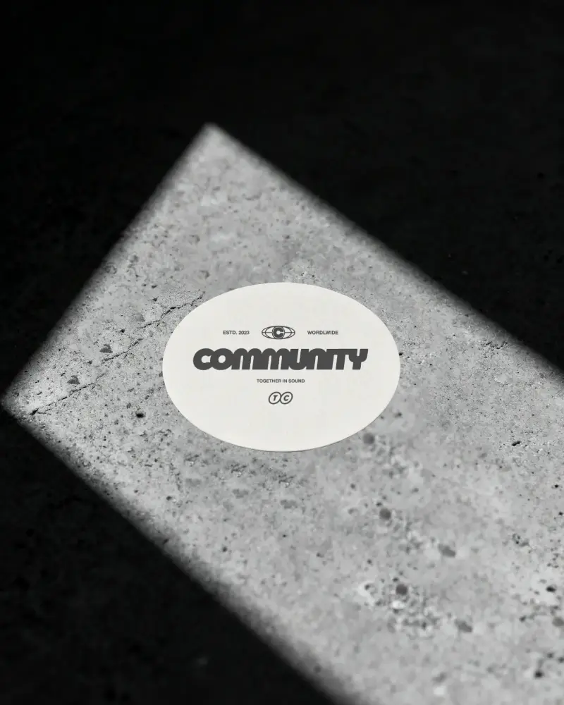 Minimal Circle Label Mockup On Textured Surface With Natural Light And Shadow Effect
