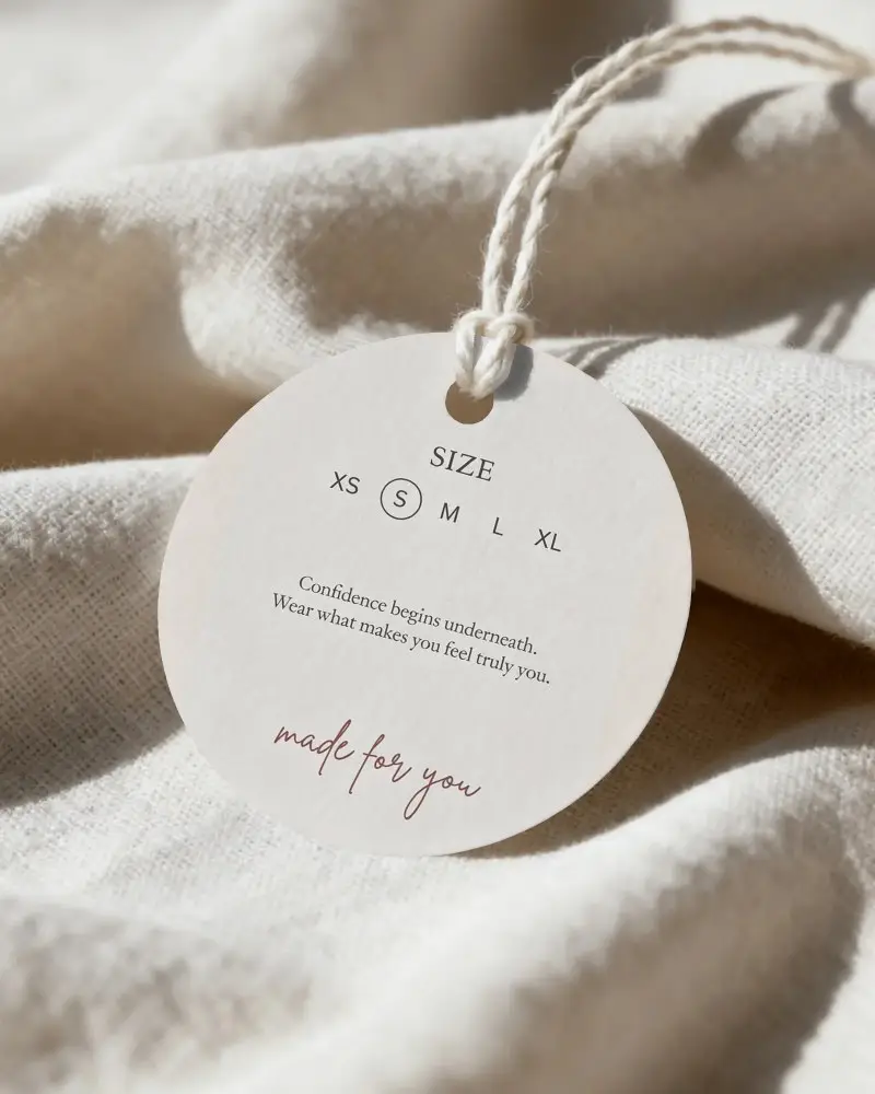 Blank Craft Label Mockup For Custom Logo And Design Display On Soft Textile