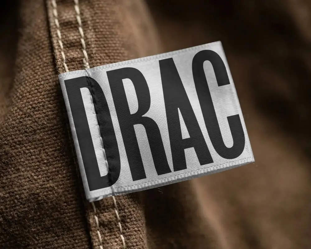 Soft Fabric Label Mockup On Seam Close Up High Quality Textile Tag Template
