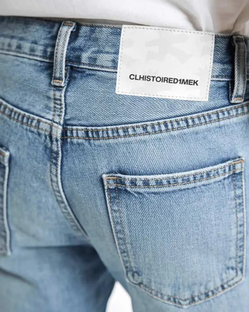 Premium Denim Waist Label Mockup On Back Pocket Jeans With Authentic Brand Presence