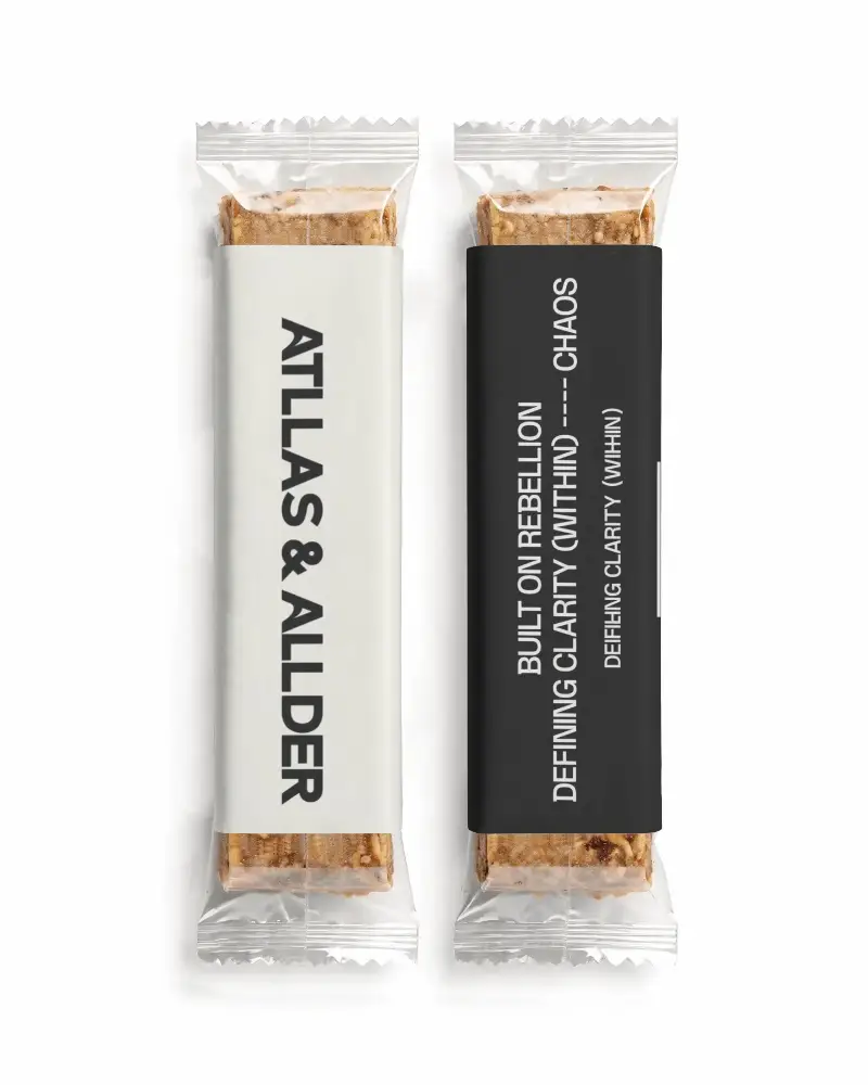 Protein Bar Wrapper Label Mockup Duo Packaging Display For Health Food Branding