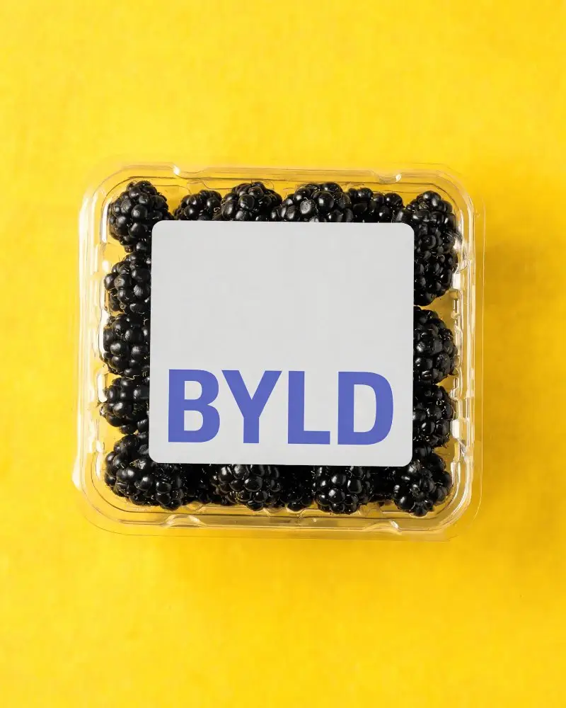 Premium Berry Container Label Mockup With Fresh Produce Display And Market Ready Packaging