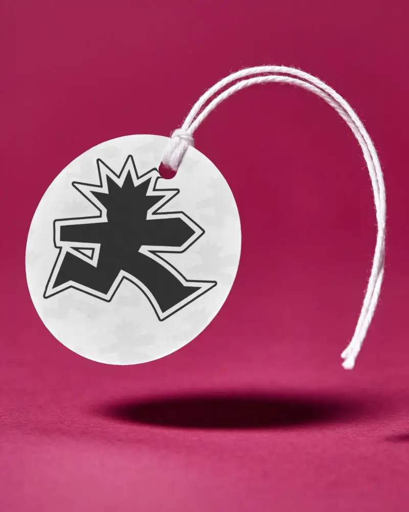 Circular Blank Label Mockup With String For Tagging Merchandise And Customizing Branding
