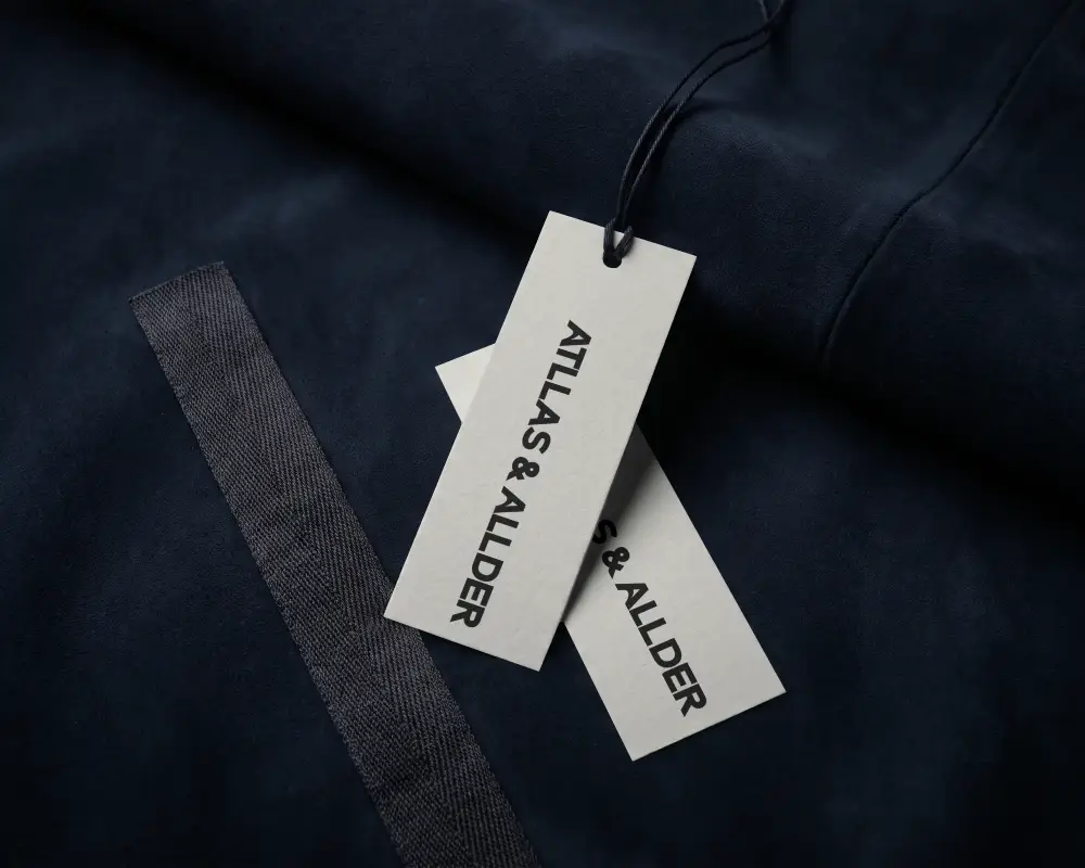 Elegant Apparel Lable Mockup With Blank Labels On Soft Fabric For Branding Identity Showcase