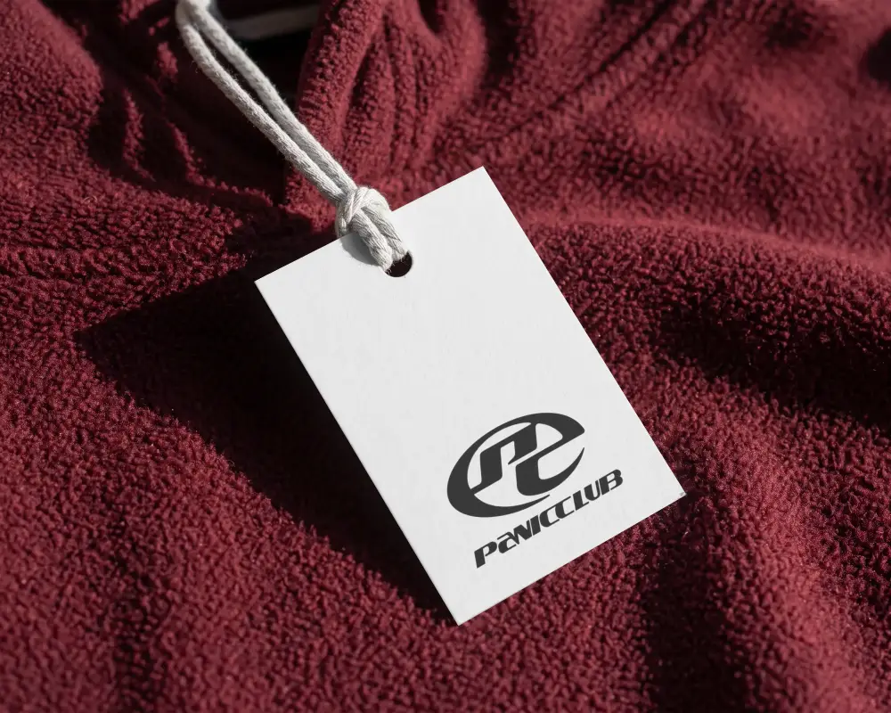 Clean Plain Label Mockup On Textile Surface Mockup For Clothing Tag Design Presentation Purpose