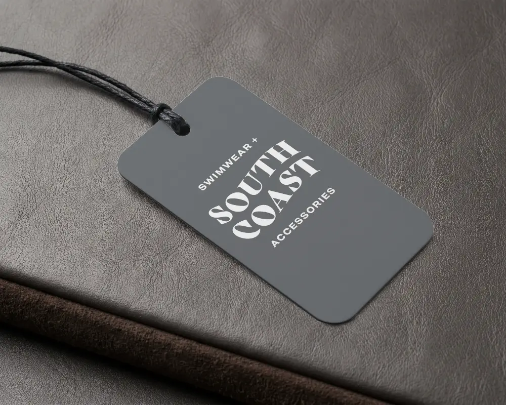 Closeup Minimalistic Hang Lable Mockup For Fashion Accessories And Merchandise Labels