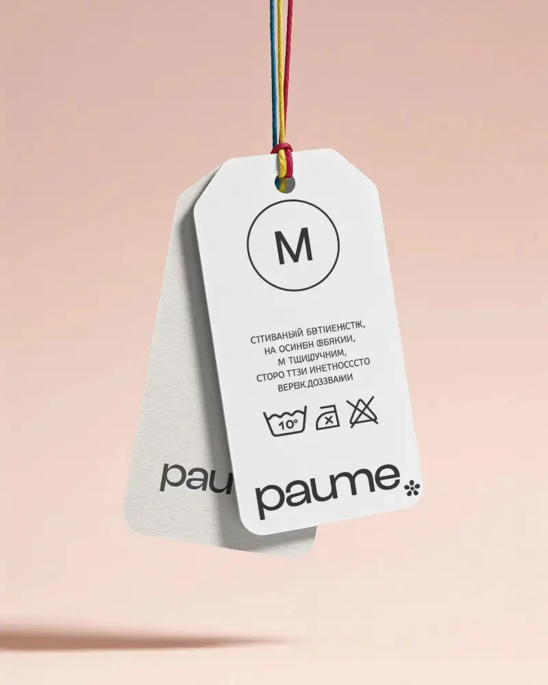 Realistic Blank Label Mockup With Colorful Strings For Product Branding Use