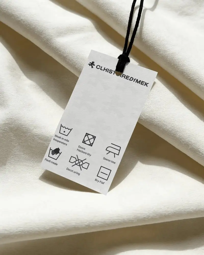 Blank Hang Tag Mockup On Soft Fabric Background For Product Branding And Label Design Showcase