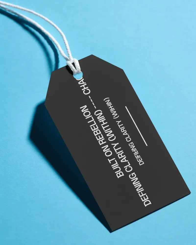 Blank Hanging Label Mockup With Closeup View On Solid Background For Branding