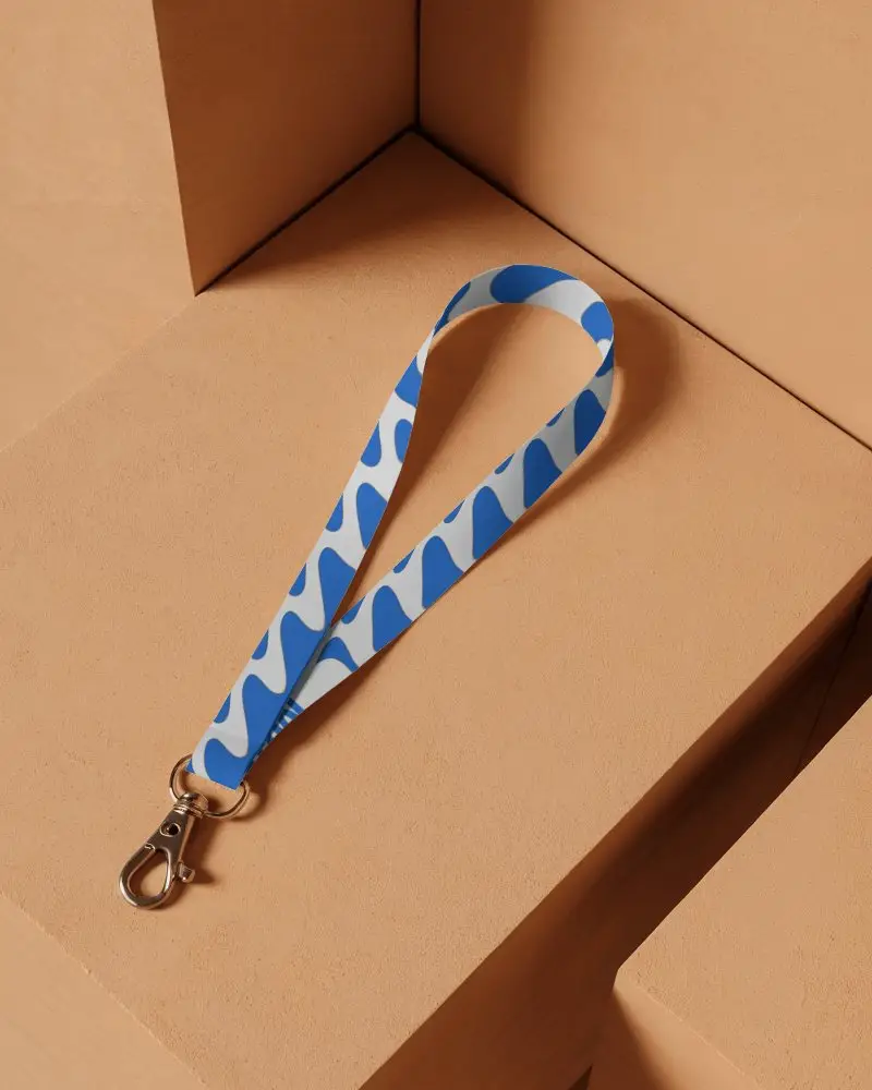 Custom Lanyard Mockup For Branding And Promotional Events With Metal Clasp Design Display