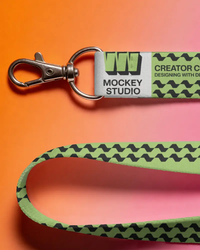 Strong Durable Lanyard Mockup With Secure Hook For Convenient Carrying Of Essentials