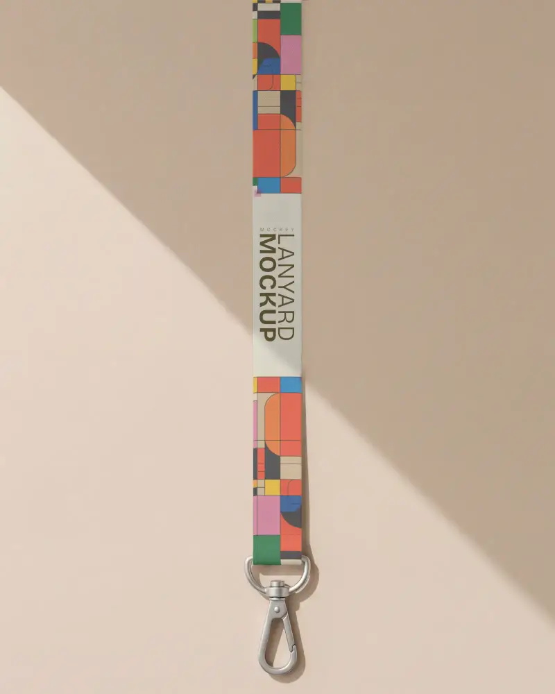 Premium Satin Lanyard With Metal Buckle Ideal For Id Badges And Corporate Events Mockup