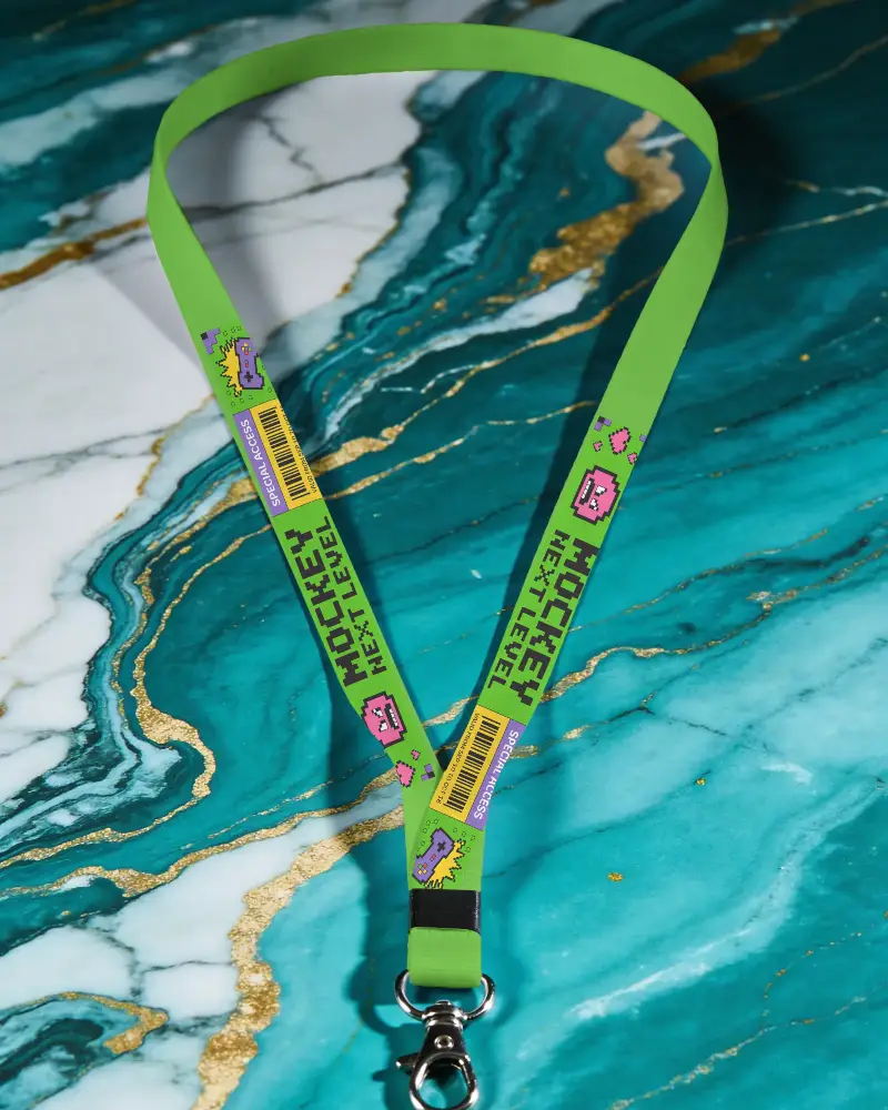 Custom Printed Lanyard Mockup With Metal Clip For Promotional And Office Use