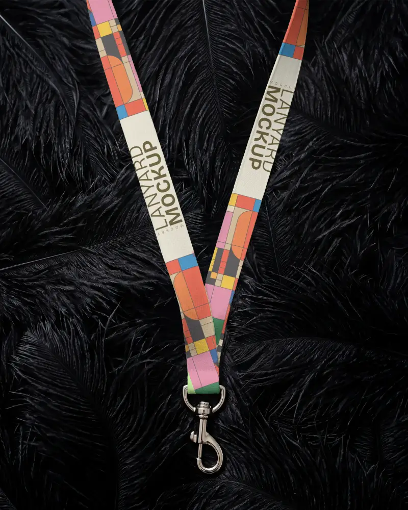 Custom Printed Lanyard Mockup Metal Clip For Keycard Holders And Promotional Events Use