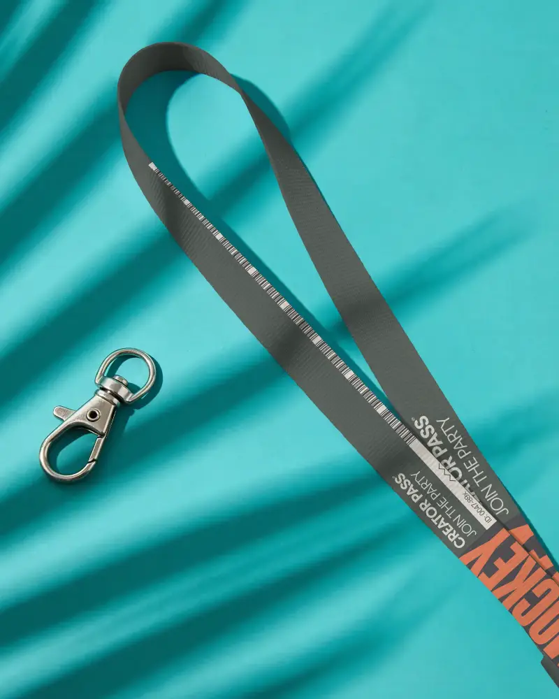 Premium Quality Lanyard Mockup Metal Clip Ideal For Id Badge Keys And Access Cards Use