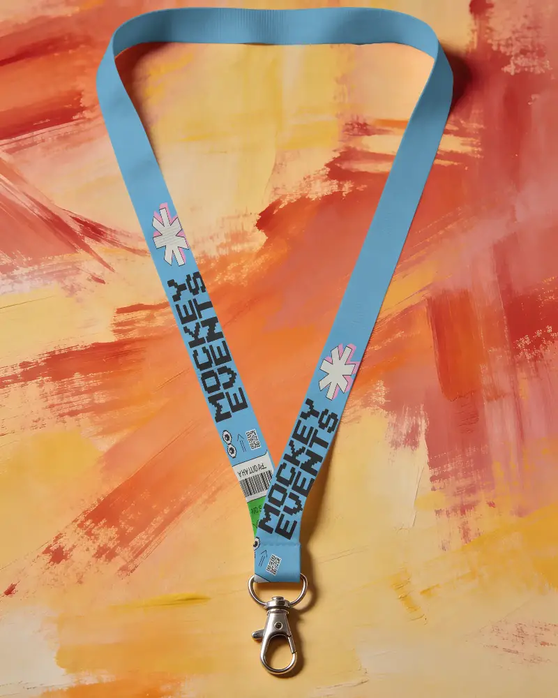 Premium Durable Plain Lanyard Mockup Metal Clip For Id Badges And Event Access