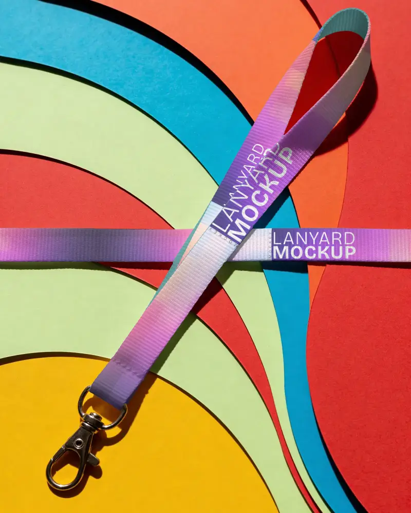Premium Abrasion Resistant Lanyard Mockup Metal Swivel Hook For Conference And Event Use