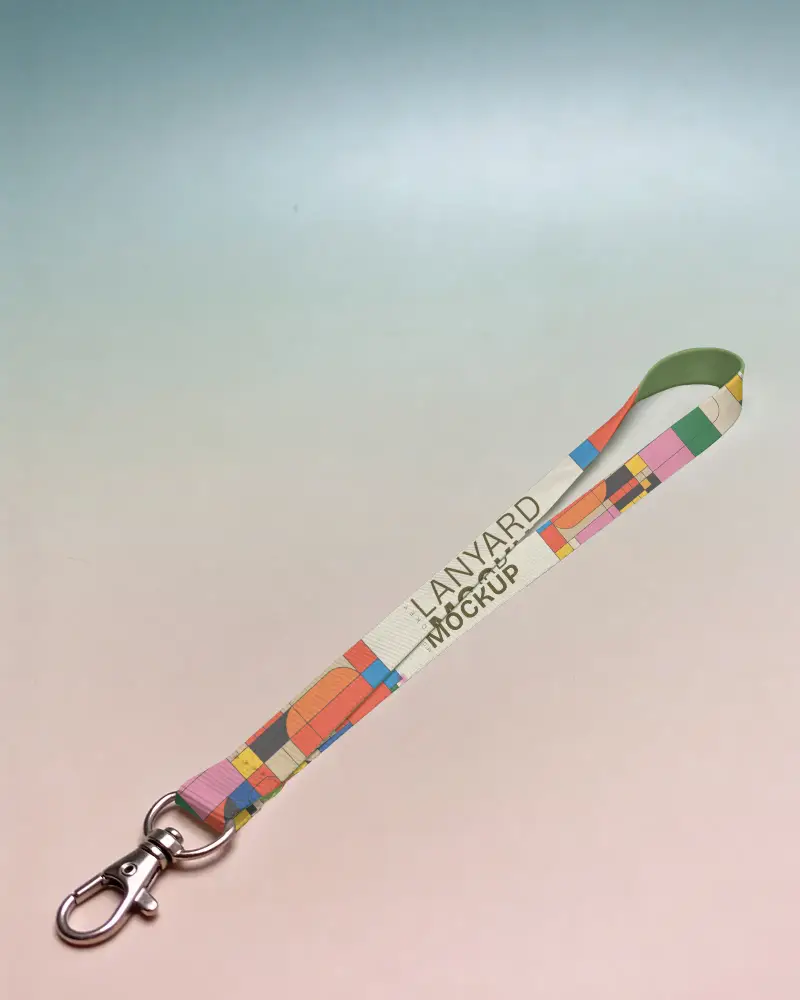 Premium Quality Custom Lanyard Mockup Metal Clasps For Id Badges And Access Cards