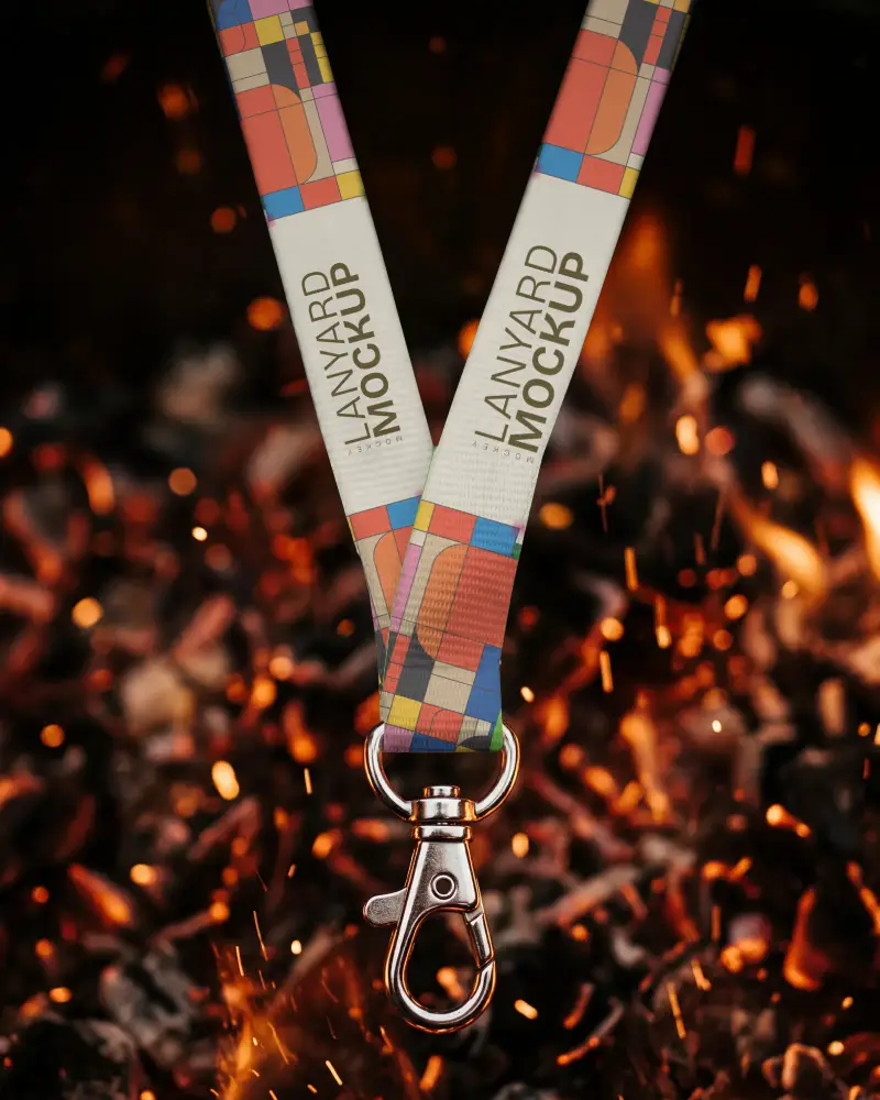 Premium Quality Lanyard Mockup Sturdy Hook Attachment Ideal For Conferences And Events