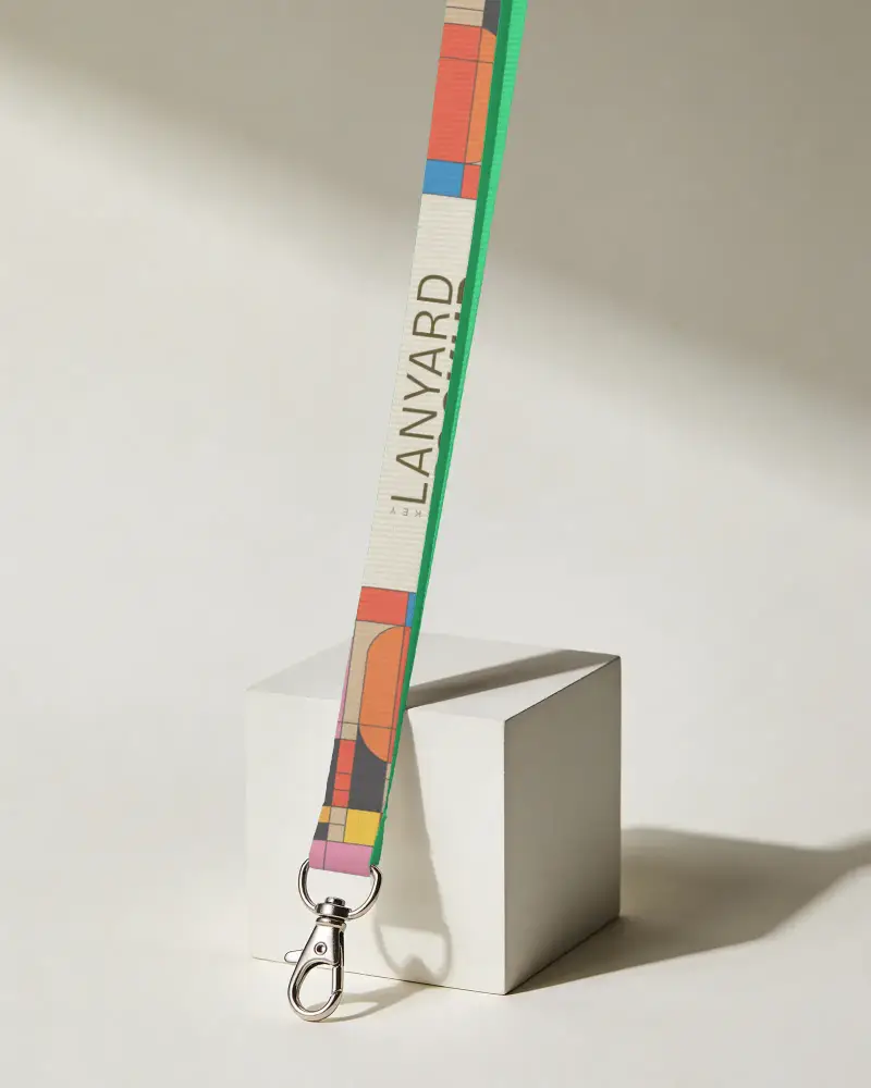 Premium Quality Lanyard Mockup Metal Clip Ideal For Id Badges And Key Holders