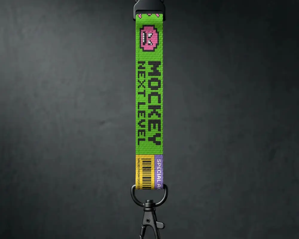 Durable Woven Lanyard Mockup With Metal Clip Versatile Accessory For Keys Id Badges And Cards