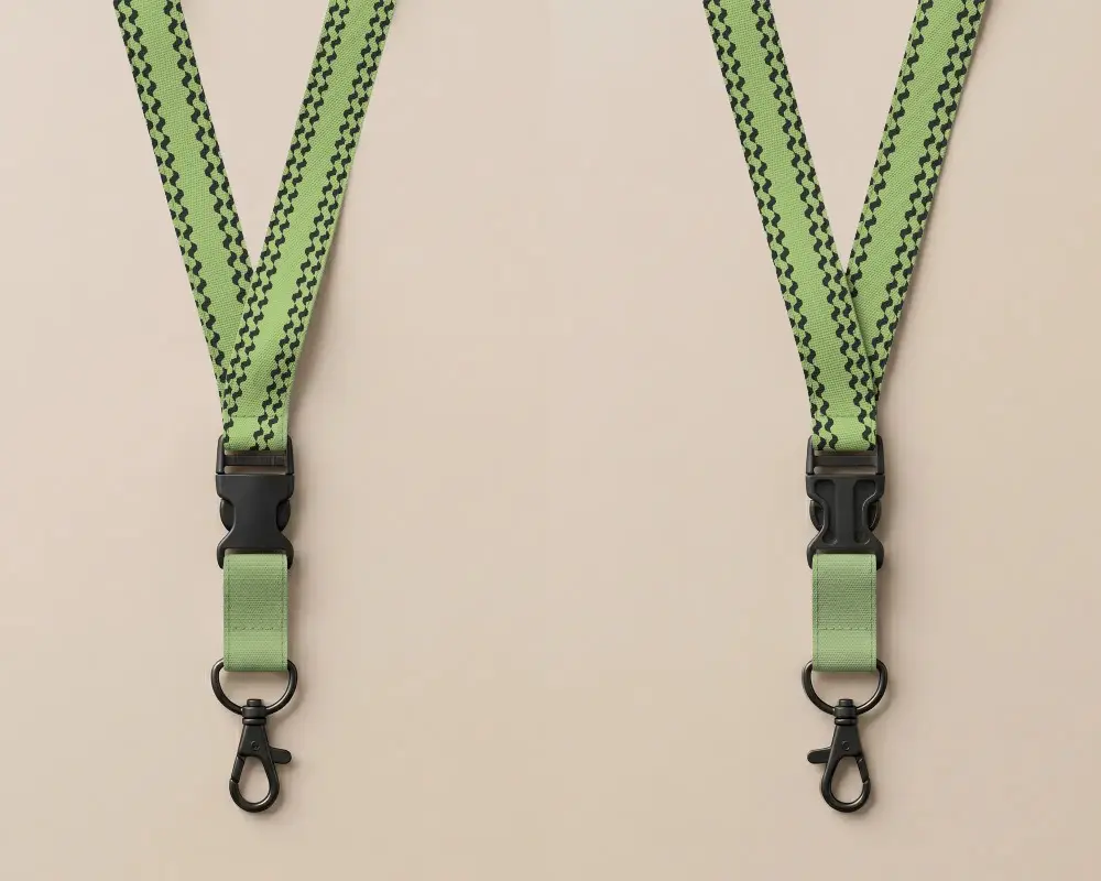 Customizable Badge Lanyard Mockup With Detachable Buckle And Metal Swivel Clip For Easy Access