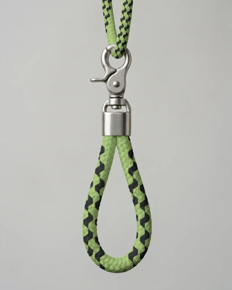 Braided Rope Lanyard Mockup With Metal Clip For Secure Holding And Durable Everyday Use