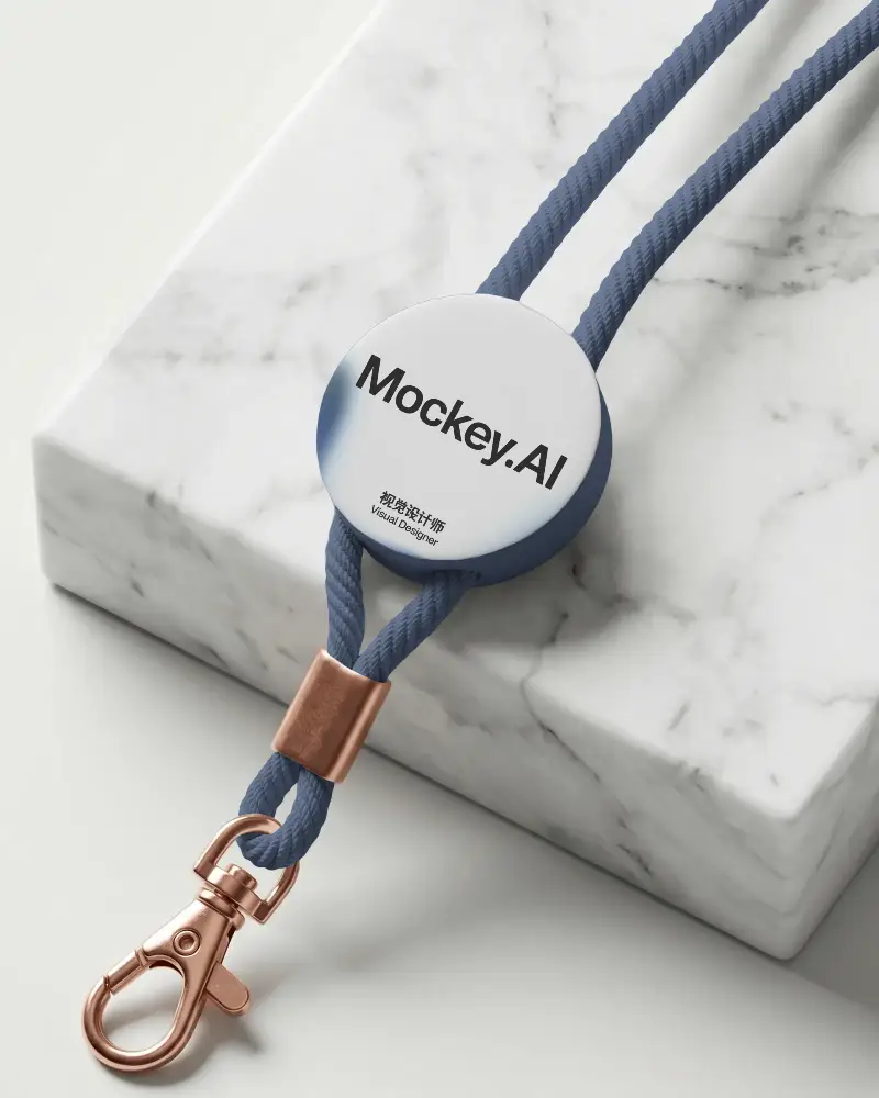 High Quality Custom Lanyard Mockup With Metal Hook For Easy Id Card Badge Accessories Display