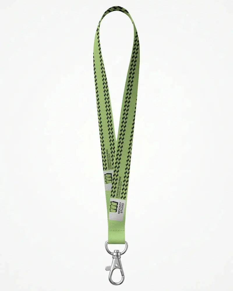 Customizable Lanyard Mockup With Metal Clip For Promotional And Event Id Holding Purpose