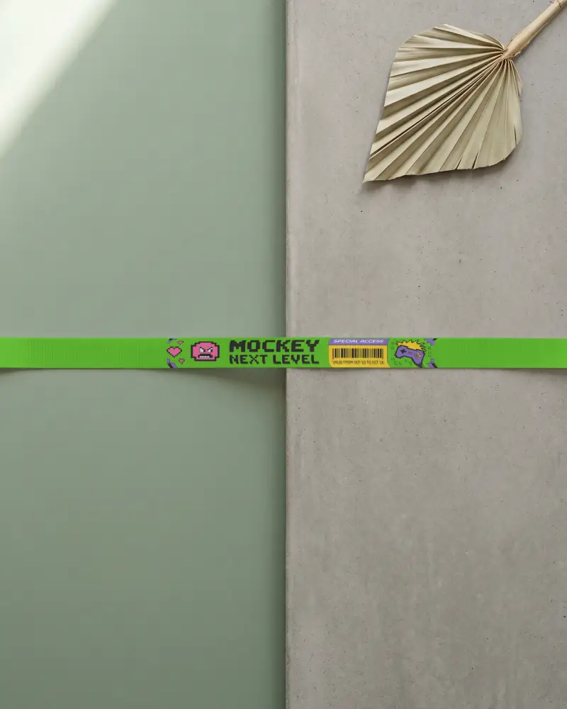 Premium Quality Flat Lanyard Stripe Mockup For Showcasing Custom Branding Designs And Promotional