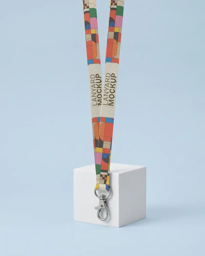 Premium Quality Lanyard Mockup With Metal Clip For Id Badge Key Holder Accessories