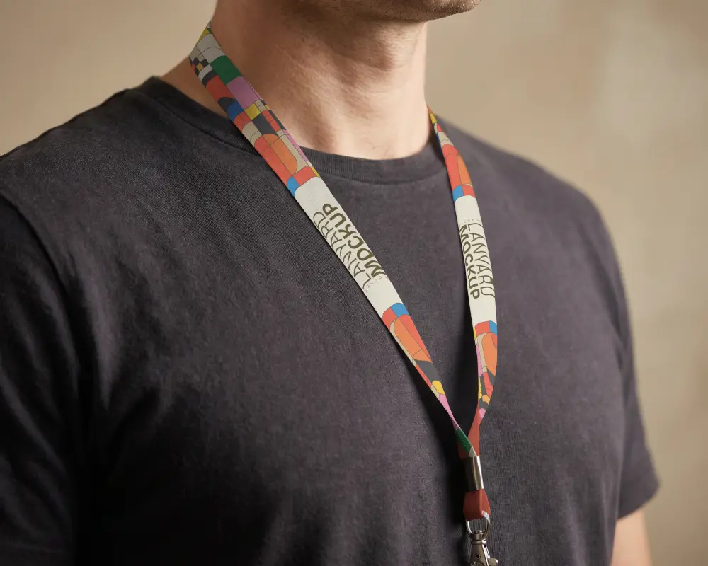 Durable Lanyard Mockup With Metal Clip Perfect For Id Badge Holders And Access Cards