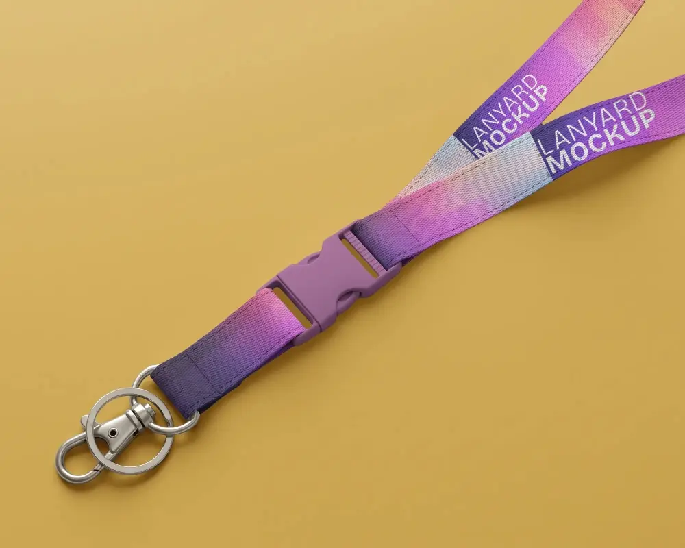 Durable Easy Release Lanyard Mockup With Customizable Clip And Keyring Attachment For All Purpose