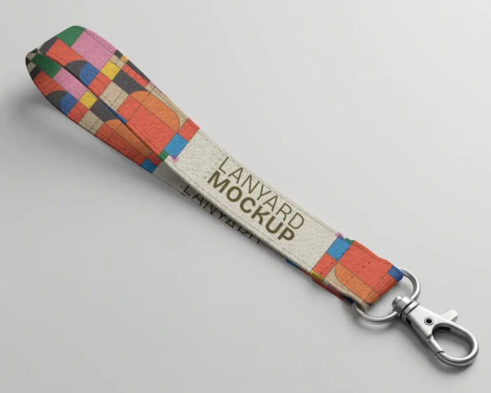 Versatile Wrist Lanyard Mockup With Strong Metal Hook Ideal For Holding Keys Id Cards Or Accessories