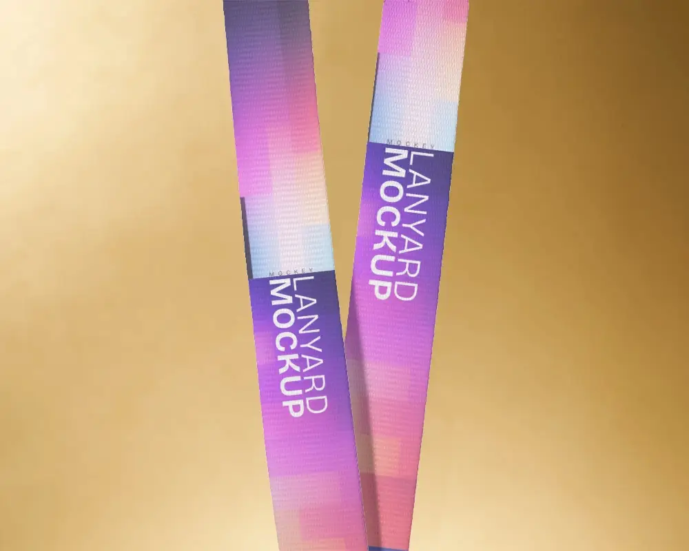 Premium Heavy Duty Blank Lanyard Mockup For Custom Logo Branding And Promotional Use