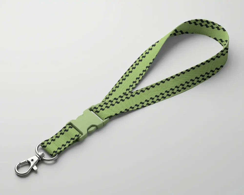 Customizable Lanyard Mockup With Detachable Clip And Plastic Buckle Strap For Branding