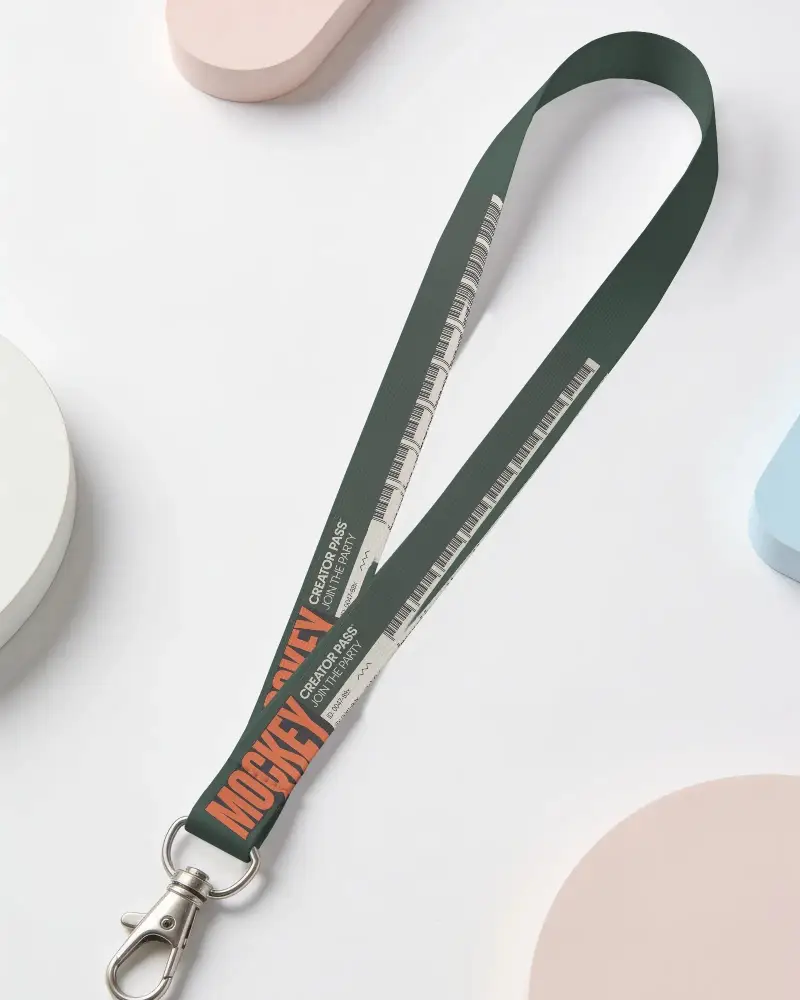 Premium Quality Lanyard Mockup With Metal Clip Ideal For Badge Holding And Personalized Branding
