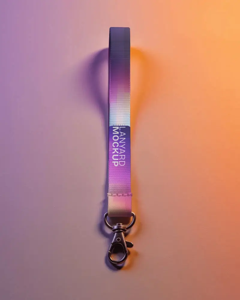Premium Quality Lanyard Mockup With Strong Hook For Id Cards Keys And Access Controls