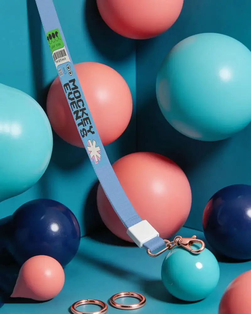 Durable Textile Lanyard Mockup With Clasp Ideal For Branded Accessories And Promotions